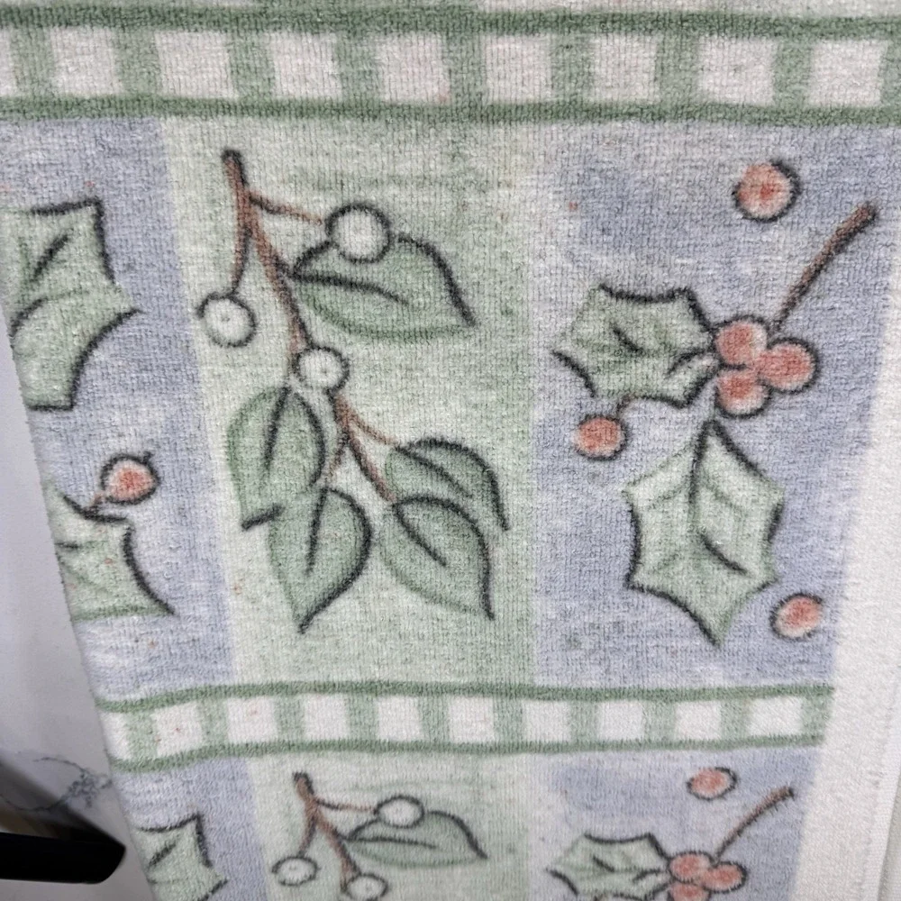 Vtg 1888 Mills Highlands Christmas Towels Set‎ Holly 5 pc Cotton Decorative USA